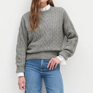 Oversized Cable Sweater ~ Smoke Grey